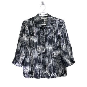 Abstract Black and White Women's Blazer